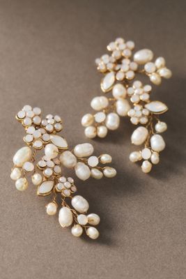 Twigs & Honey Freshwater Pearl and Crystal Cluster Earrings