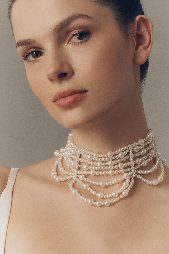 Twigs & Honey Pearl Draped Choker Necklace | Anthropologie