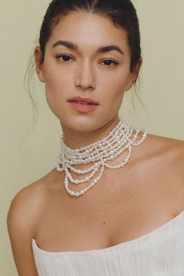 Twigs & Honey Pearl Draped Choker Necklace