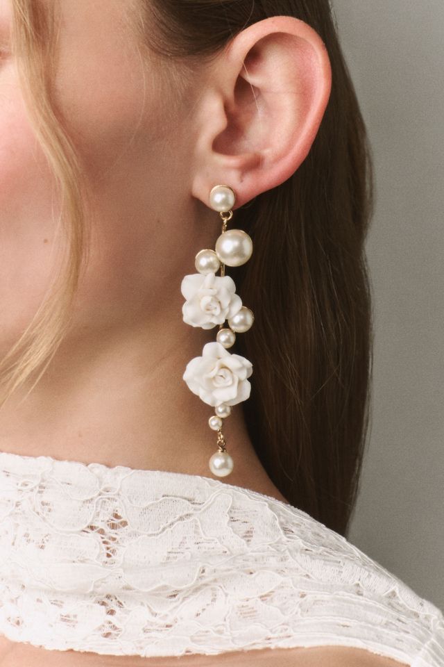Twigs & Honey Rose Petal Drop Earrings #1