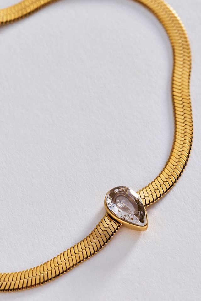 Water-Resistant Snake Chain Crystal Bracelet #1
