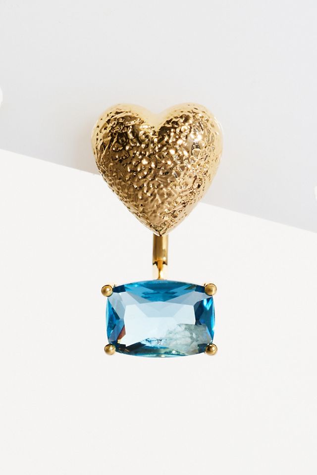 Heart Gem Drop Earrings #2