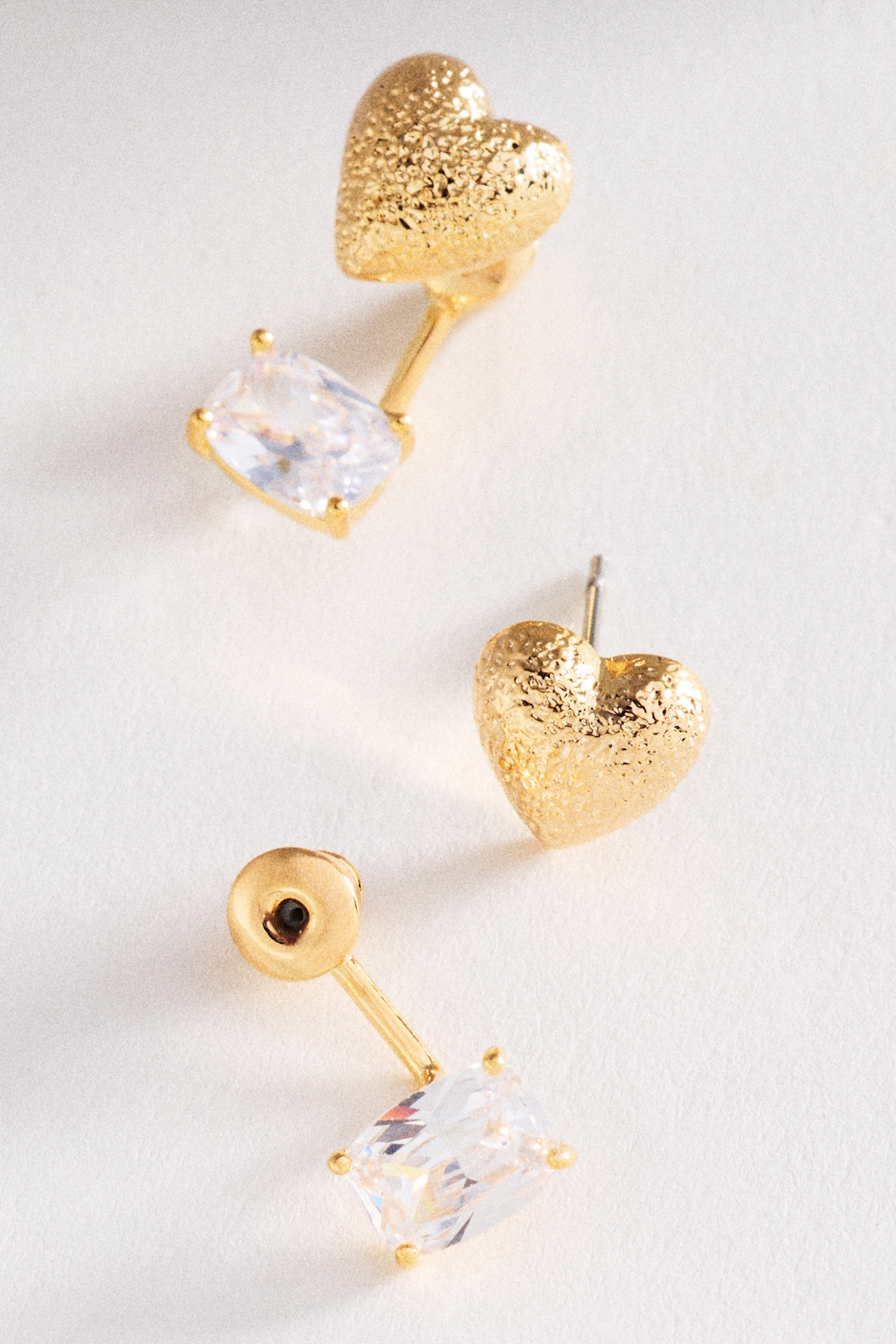 Heart Gem Drop Earrings