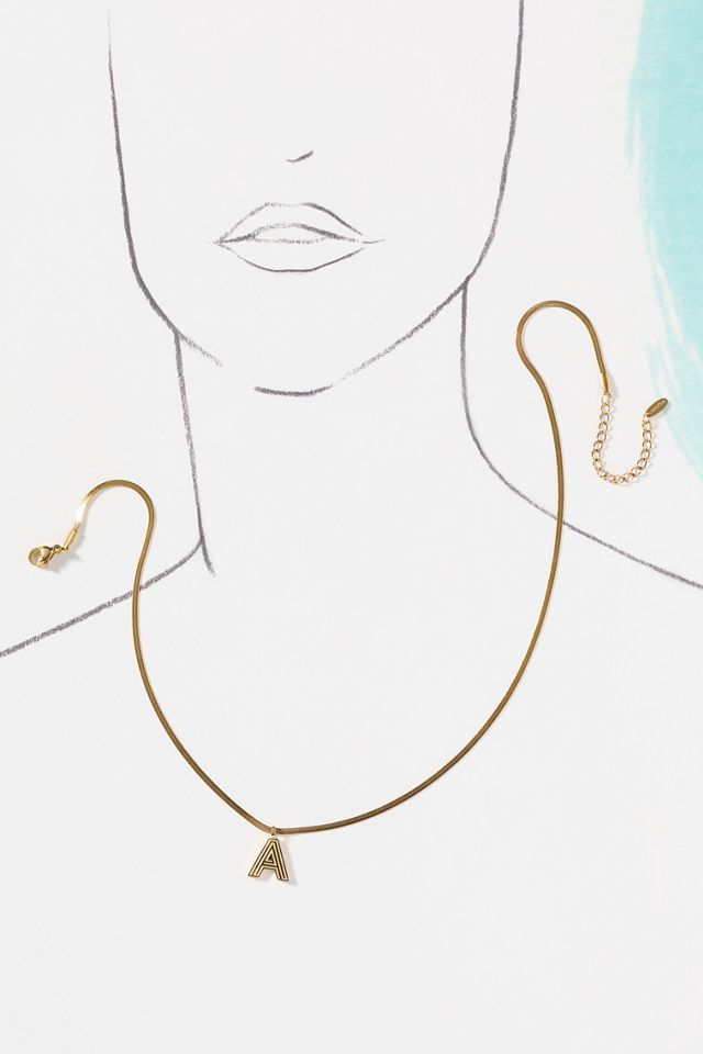 Water Resistant Initial Necklace #3