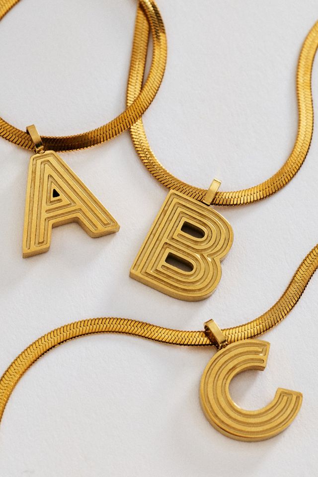 Water Resistant Initial Necklace #1