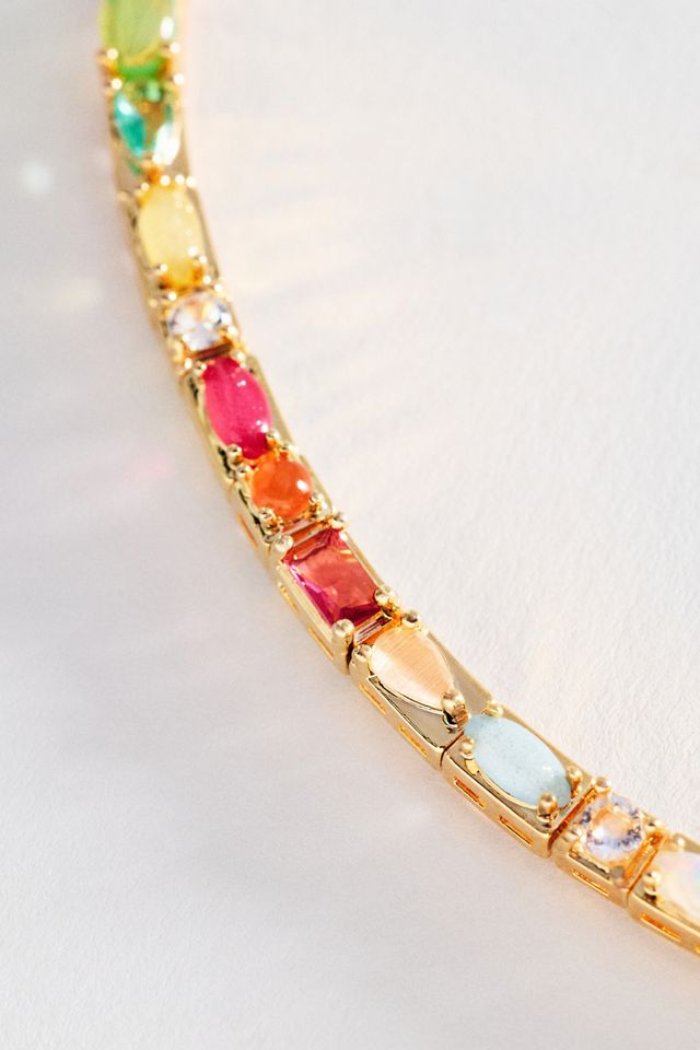 Multi Stone Bar Necklace #1