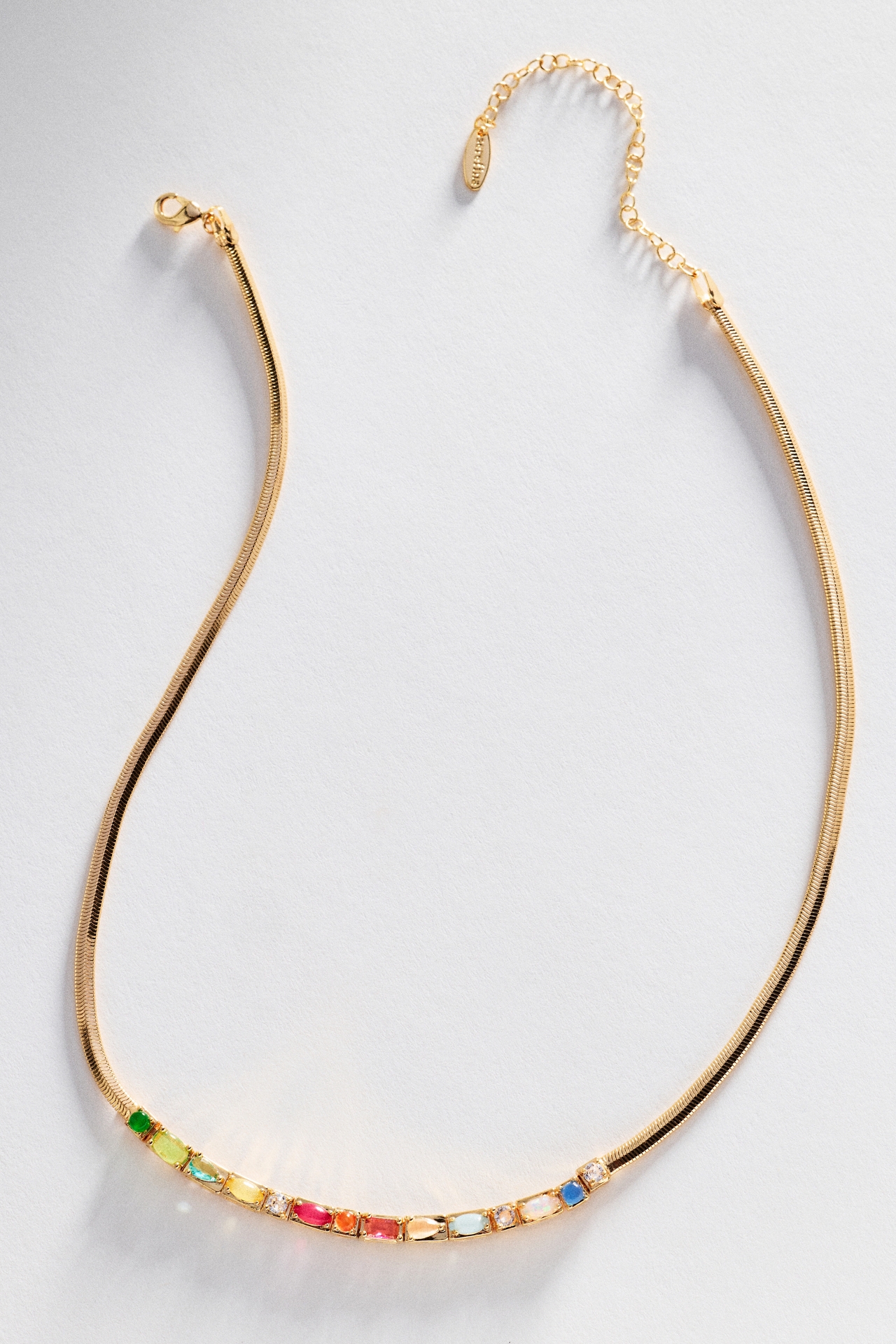 Multi Stone Bar Necklace