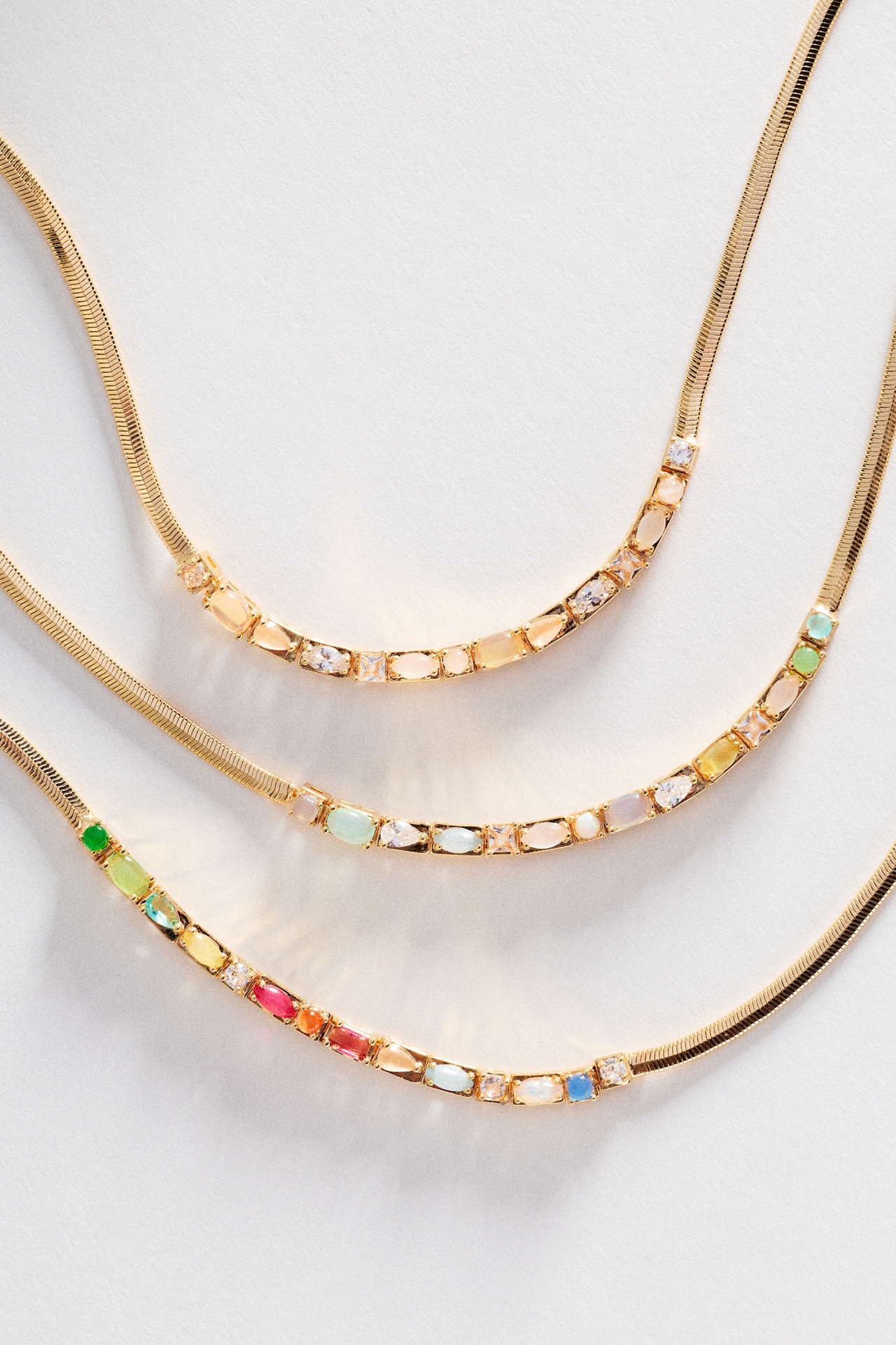 Multi Stone Bar Necklace
