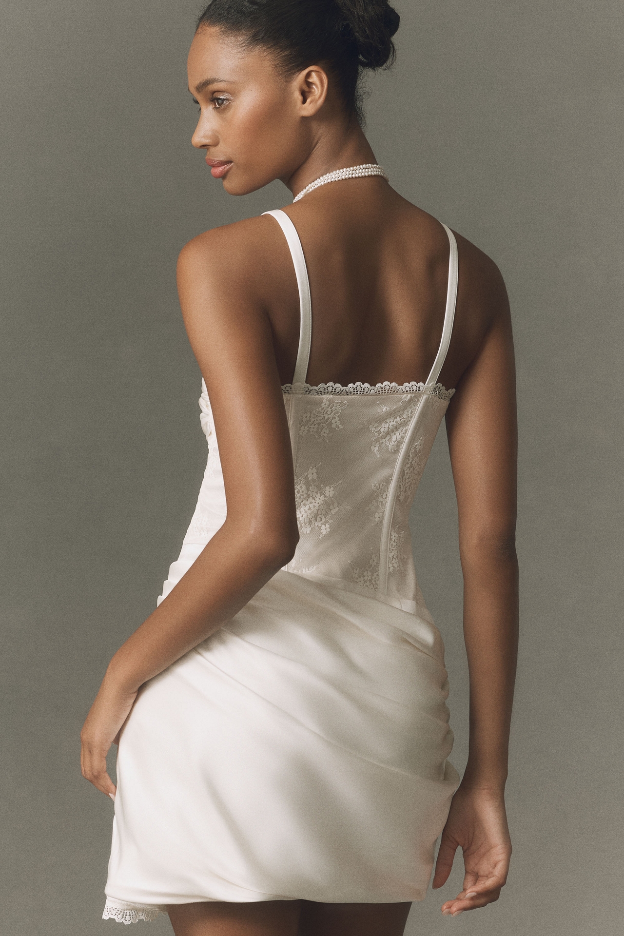 BHLDN Satin Bustier Sweetheart Mini Dress