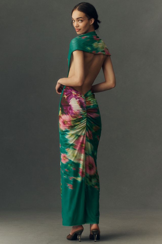 BHLDN Mock-Neck Short-Sleeve Maxi Dress #1