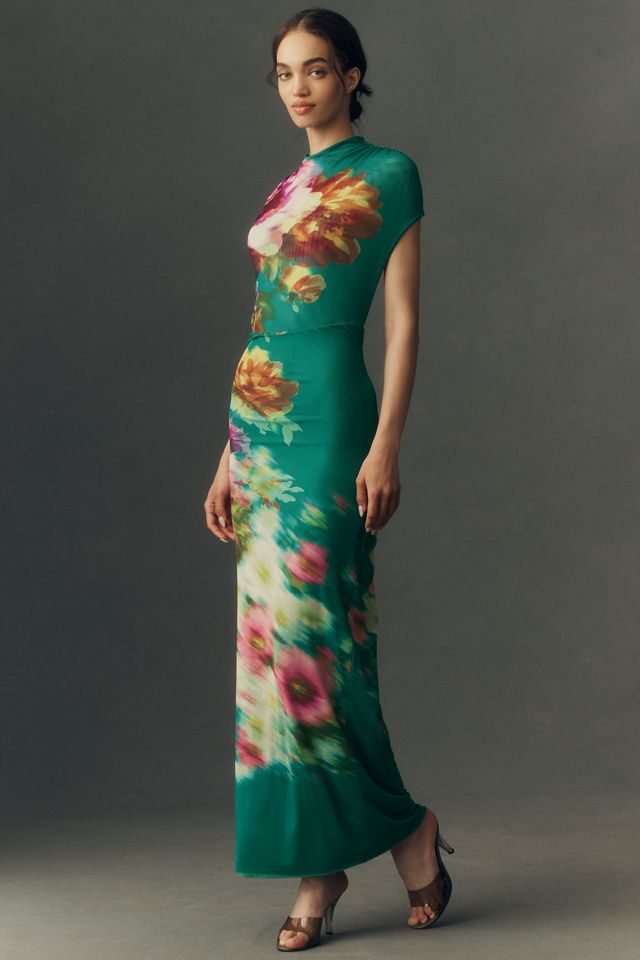 BHLDN Mock-Neck Short-Sleeve Maxi Dress #3