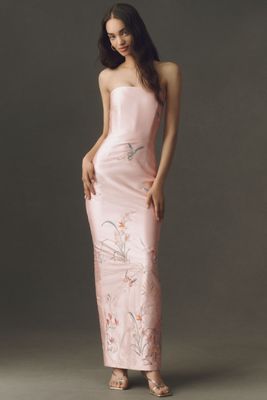 strapless open back dress Two Pieces Champagne/Pink Lace Prom Dresses, Two Pieces Lace Formal Dr –  Shiny Party main image 0