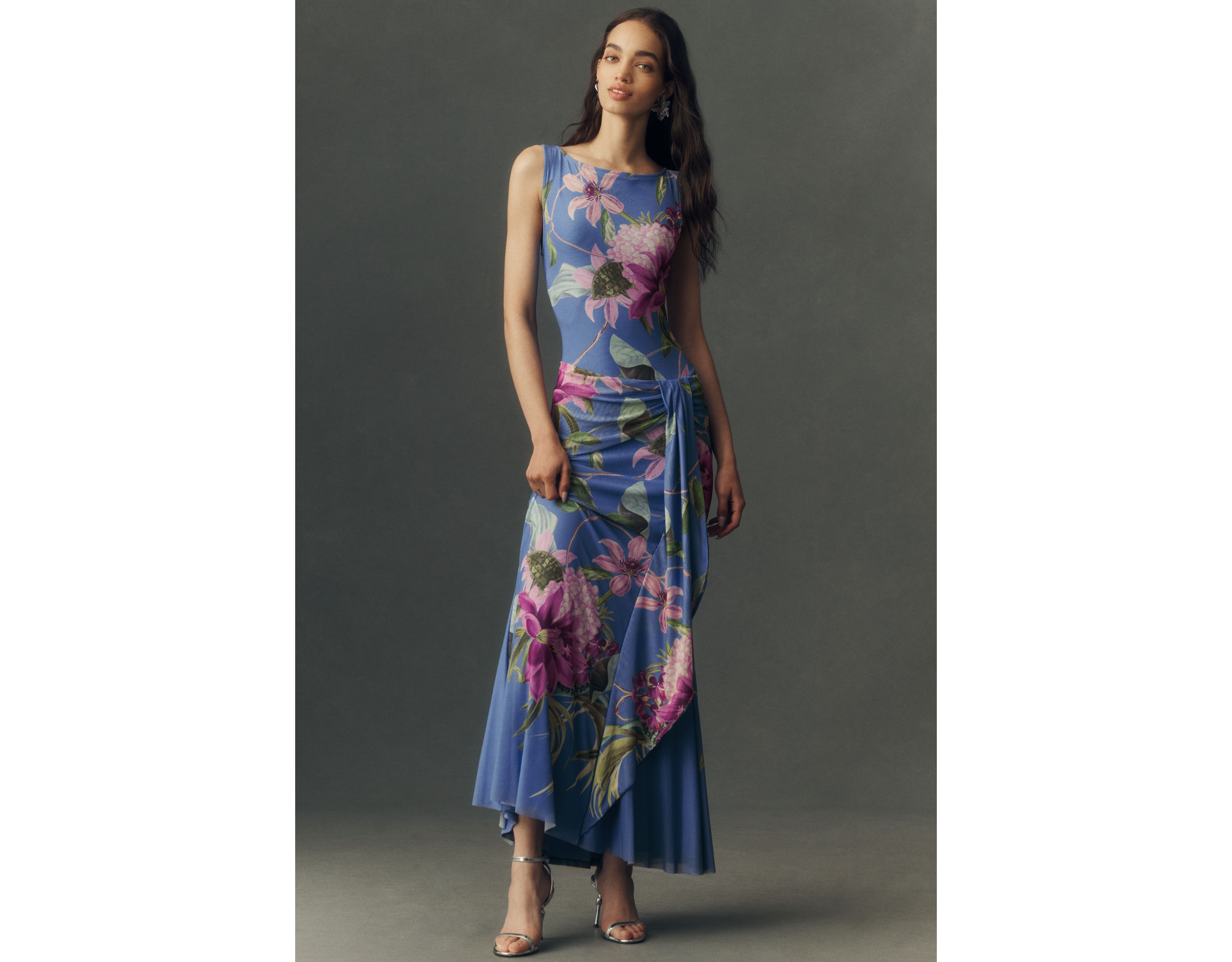 BHLDN Draped Low-Back Maxi Dress