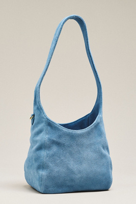 Clare V Petit Bando Suede Shoulder Bag In Blue