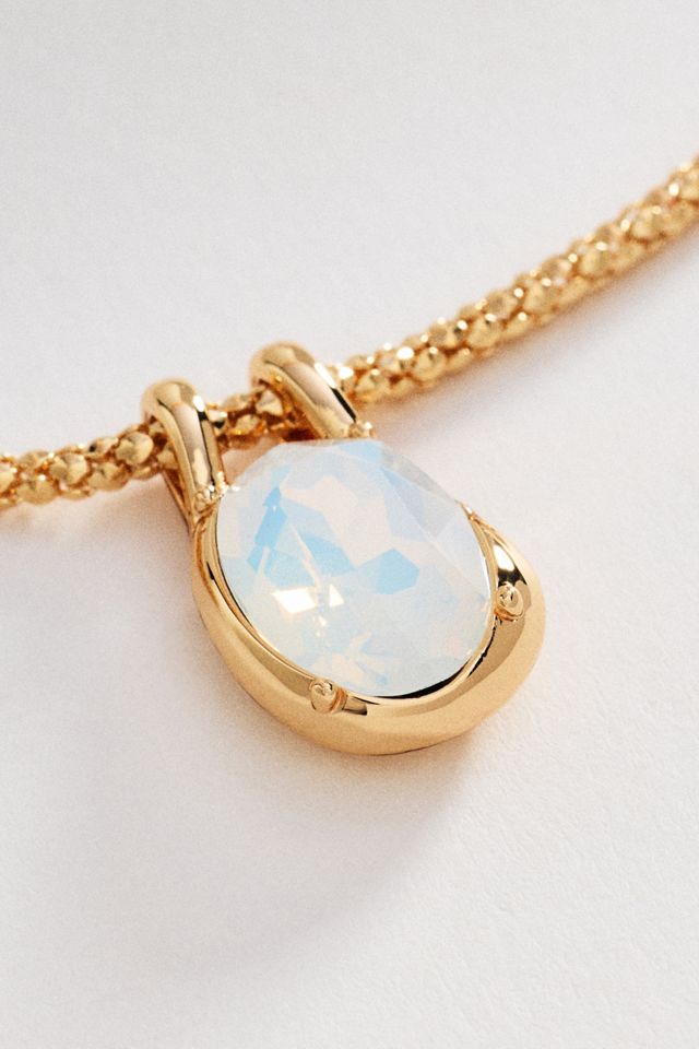 Bezel Crystal Pendant Necklace #1