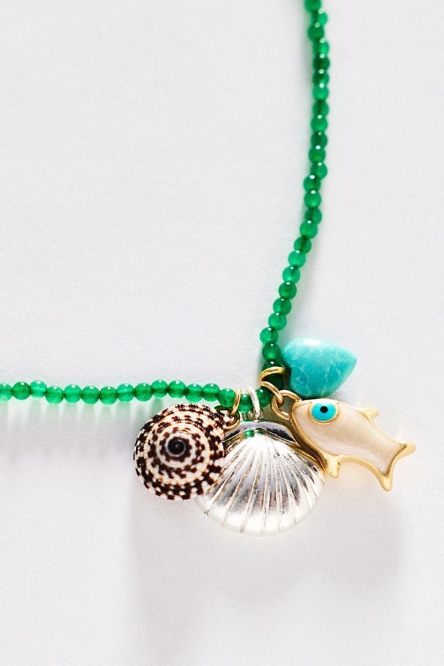 Clare V. Beaded Charm Necklace #1
