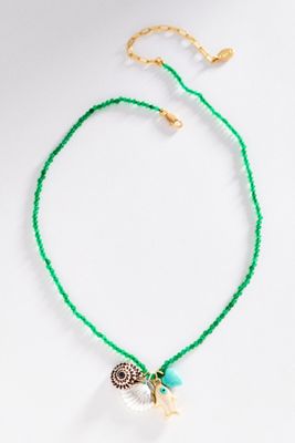 Clare V. Beaded Charm Necklace