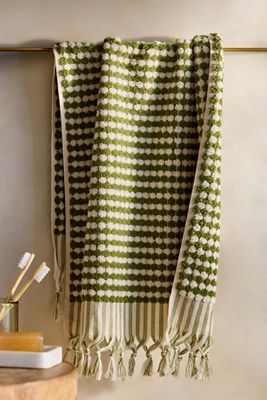 Two-Tone Textured Cotton Hand Towel