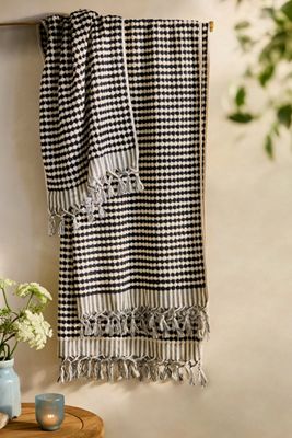 Two-Tone Textured Cotton Bath Towel