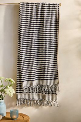 Two-Tone Textured Cotton Bath Towel