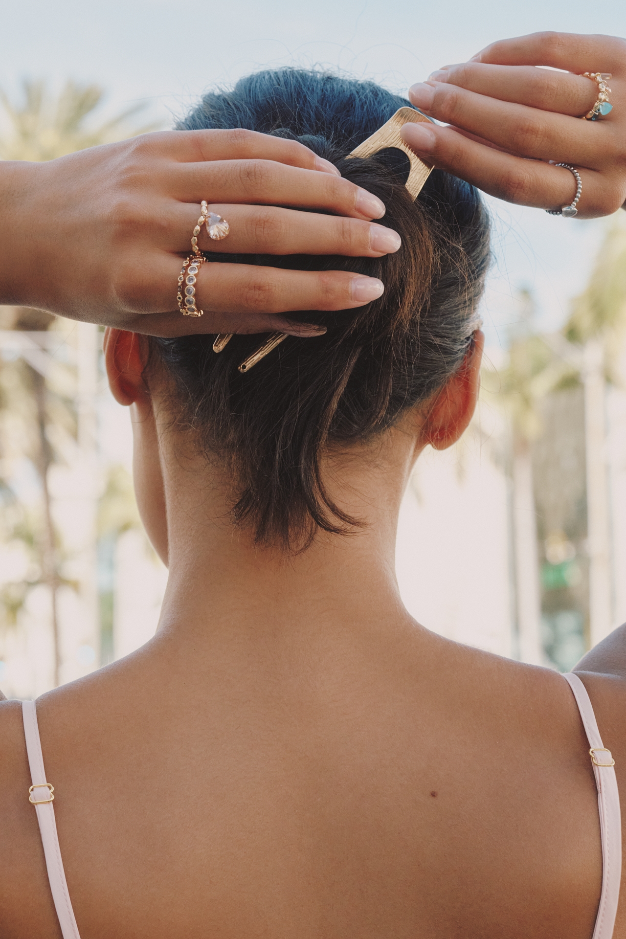 Crystal Bezel Stacking Ring