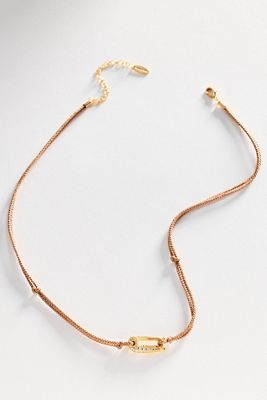 Corded Crystal Carabiner Necklace