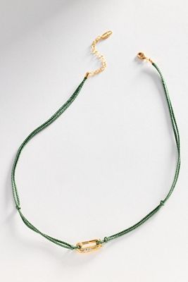 Corded Crystal Carabiner Necklace