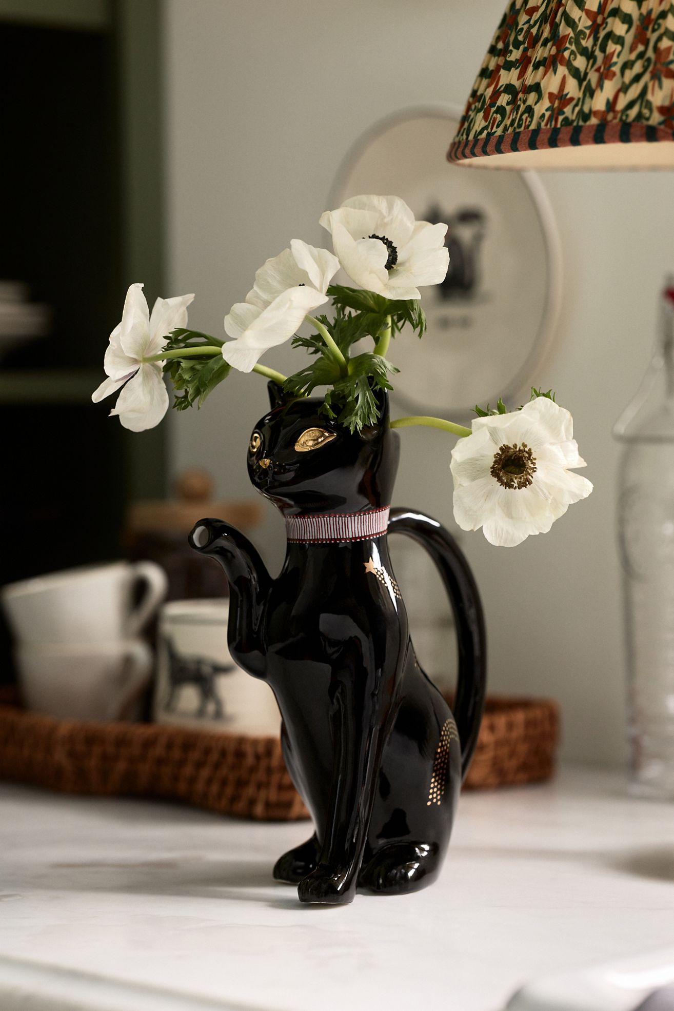 Florence Balducci Black Cat Stoneware Pitcher - Black, One Size