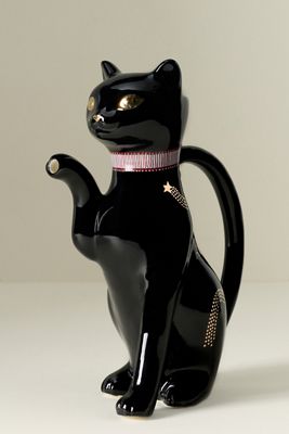 Florence Balducci Black Cat Stoneware Pitcher