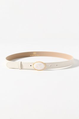 Anthropologie White Belt with Gold Buckle Structural Buckle Belt | Anthropologie main image 3