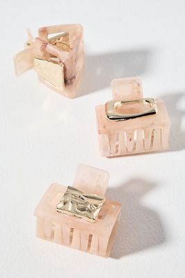 Mini-Quadrat-Haarklammern aus Kunstharz, 4er-Set