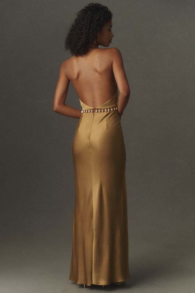 Shona Joy Winslow Beaded Plunge Maxi Dress #1