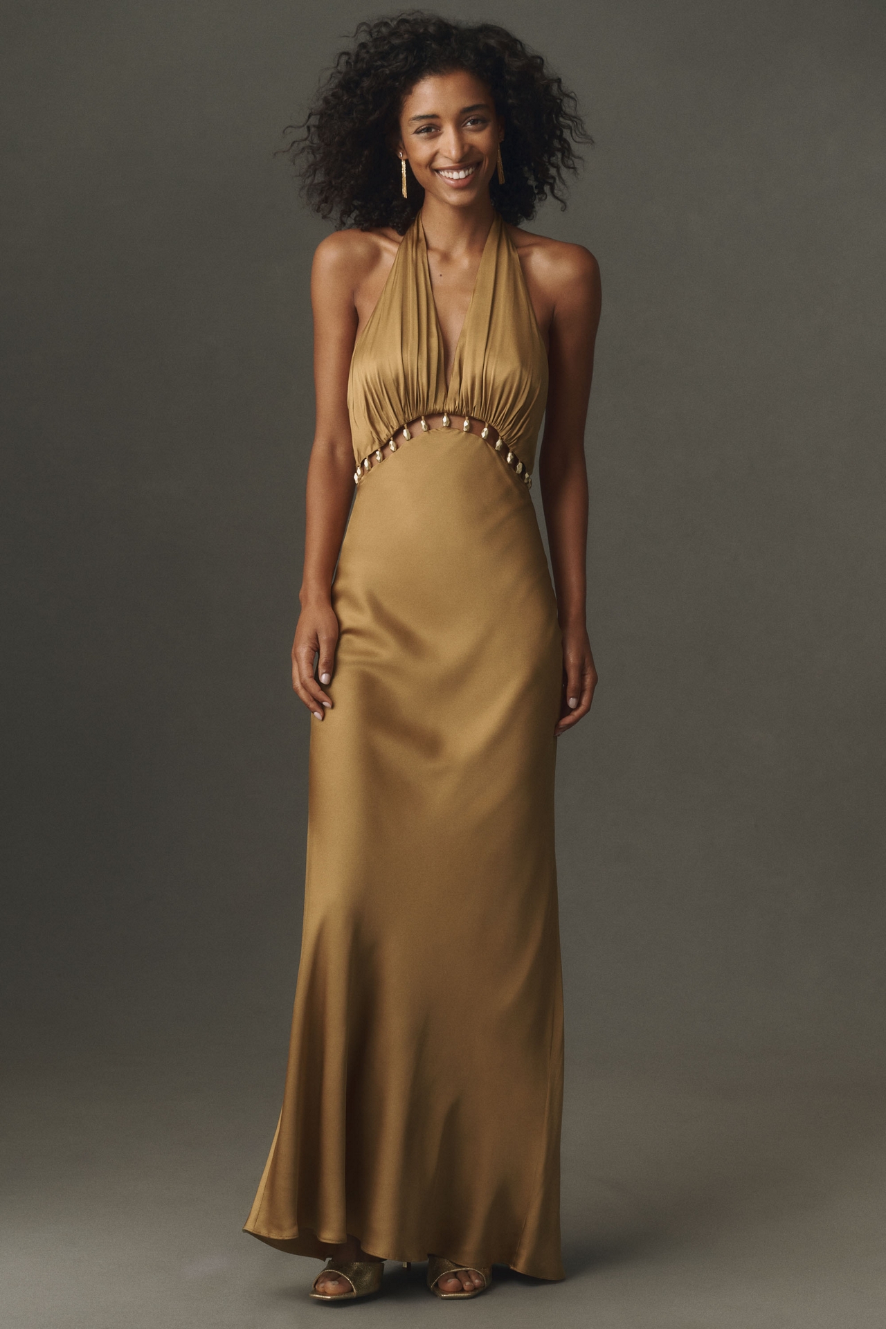 Shona Joy Winslow Beaded Plunge Maxi Dress