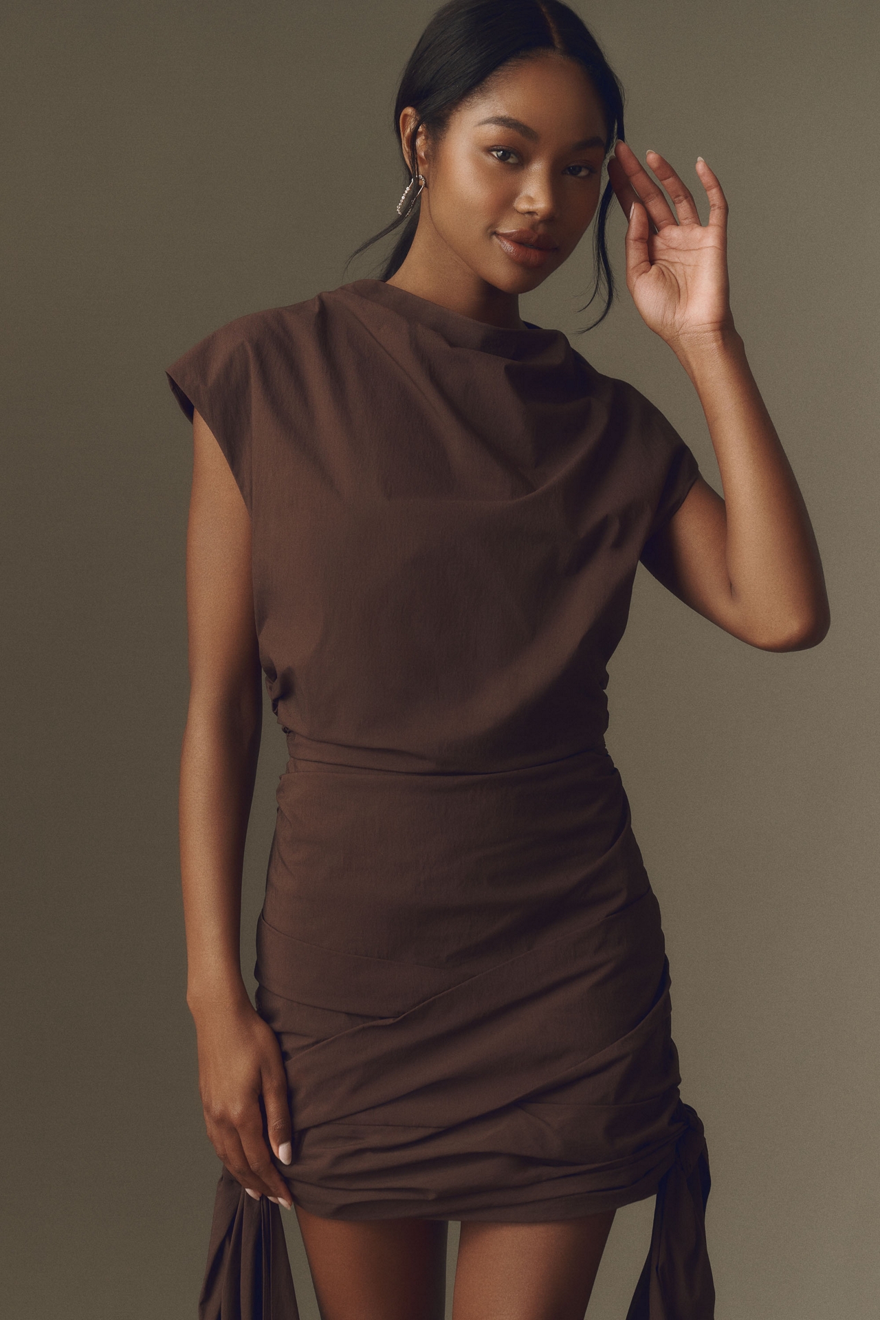 Shone Joy Campbell Draped Mini Dress