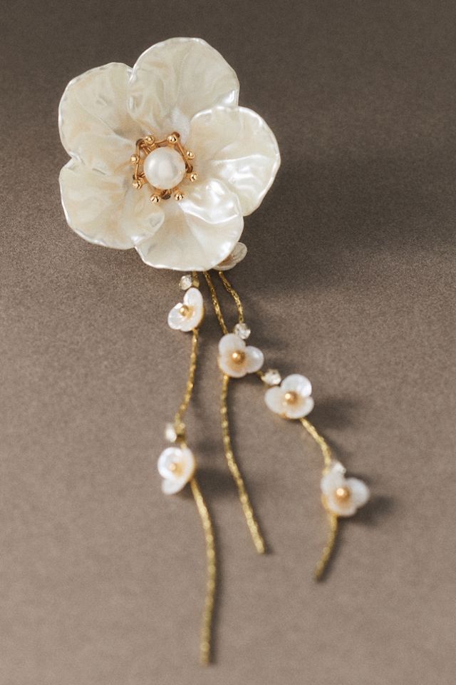 Iridescent Flower Drop Earrings #1