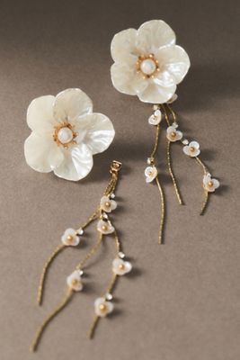 Iridescent Flower Drop Earrings