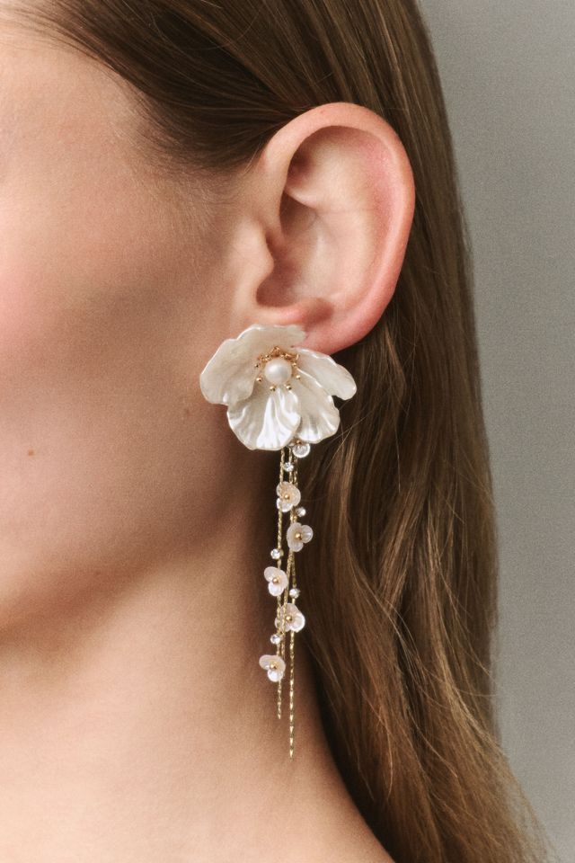 Iridescent Flower Drop Earrings #3