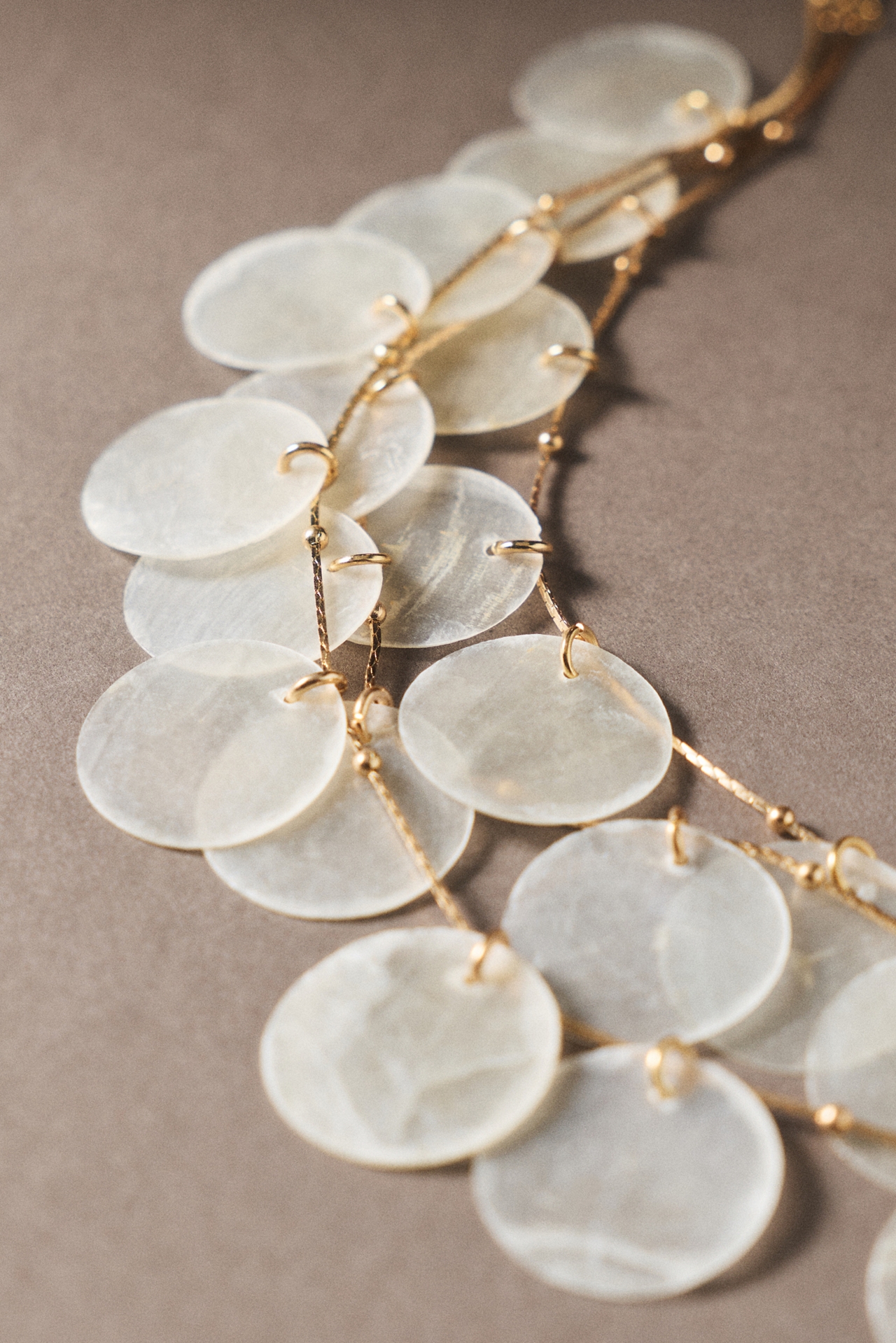 Iridescent Layered Shell Necklace