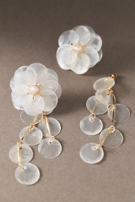 Iridescent Blooming Drop Earrings
