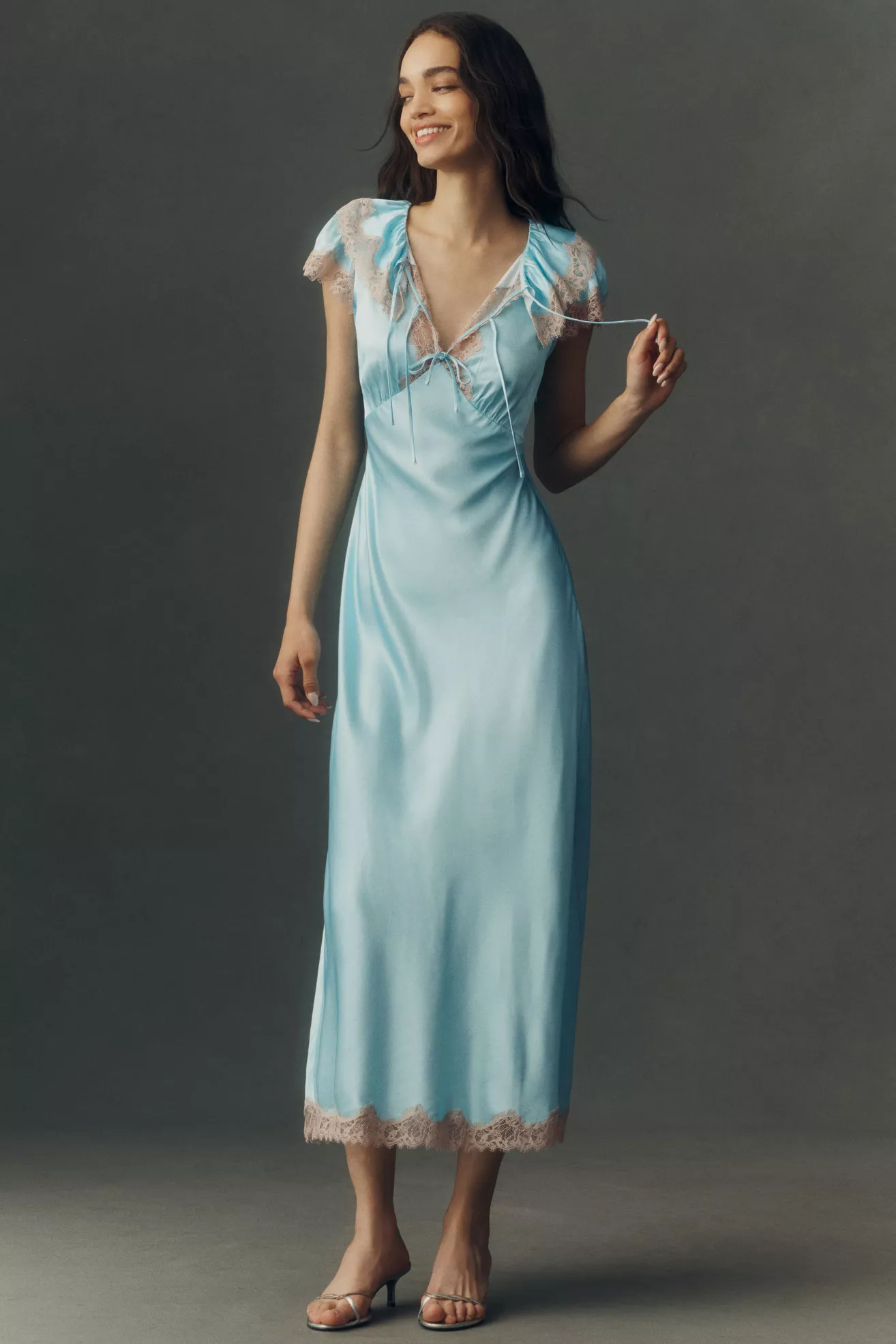 RIXO Viviene Satin Maxi Dress