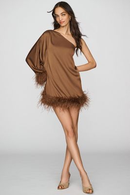 Hutch Satin Stretch One-Shoulder Mini Dress