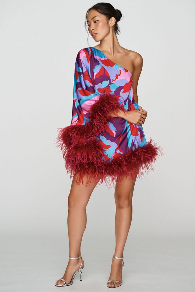 Hutch Satin Stretch One-Shoulder Mini Dress #1