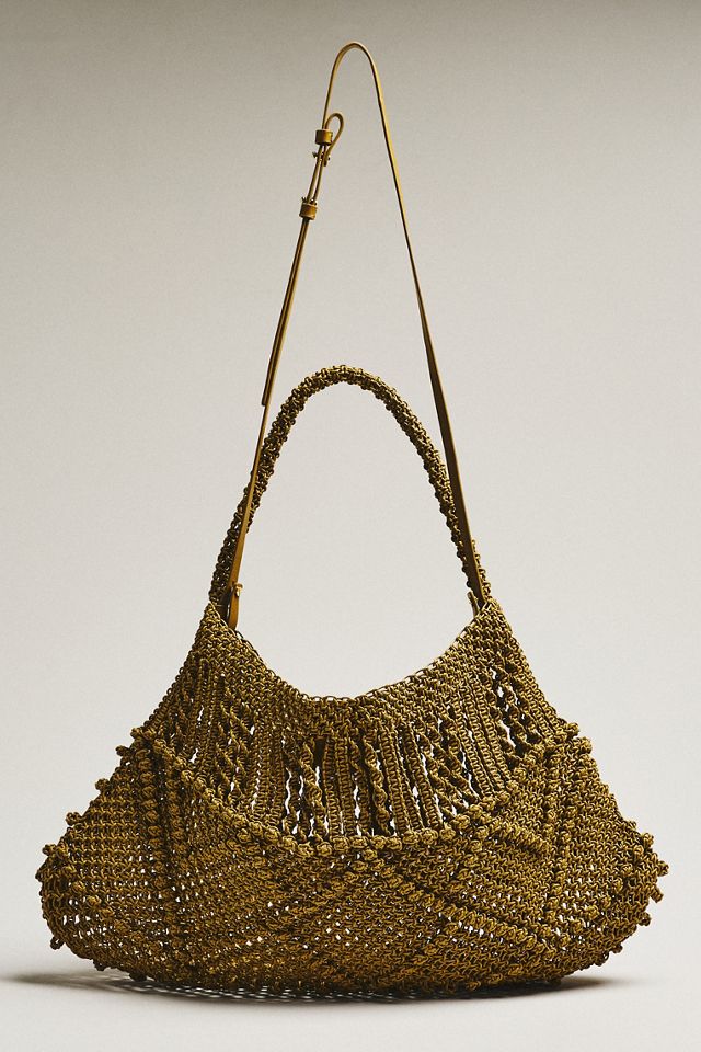 ALÉMAIS Macramé Maxi Crescent Tote #1