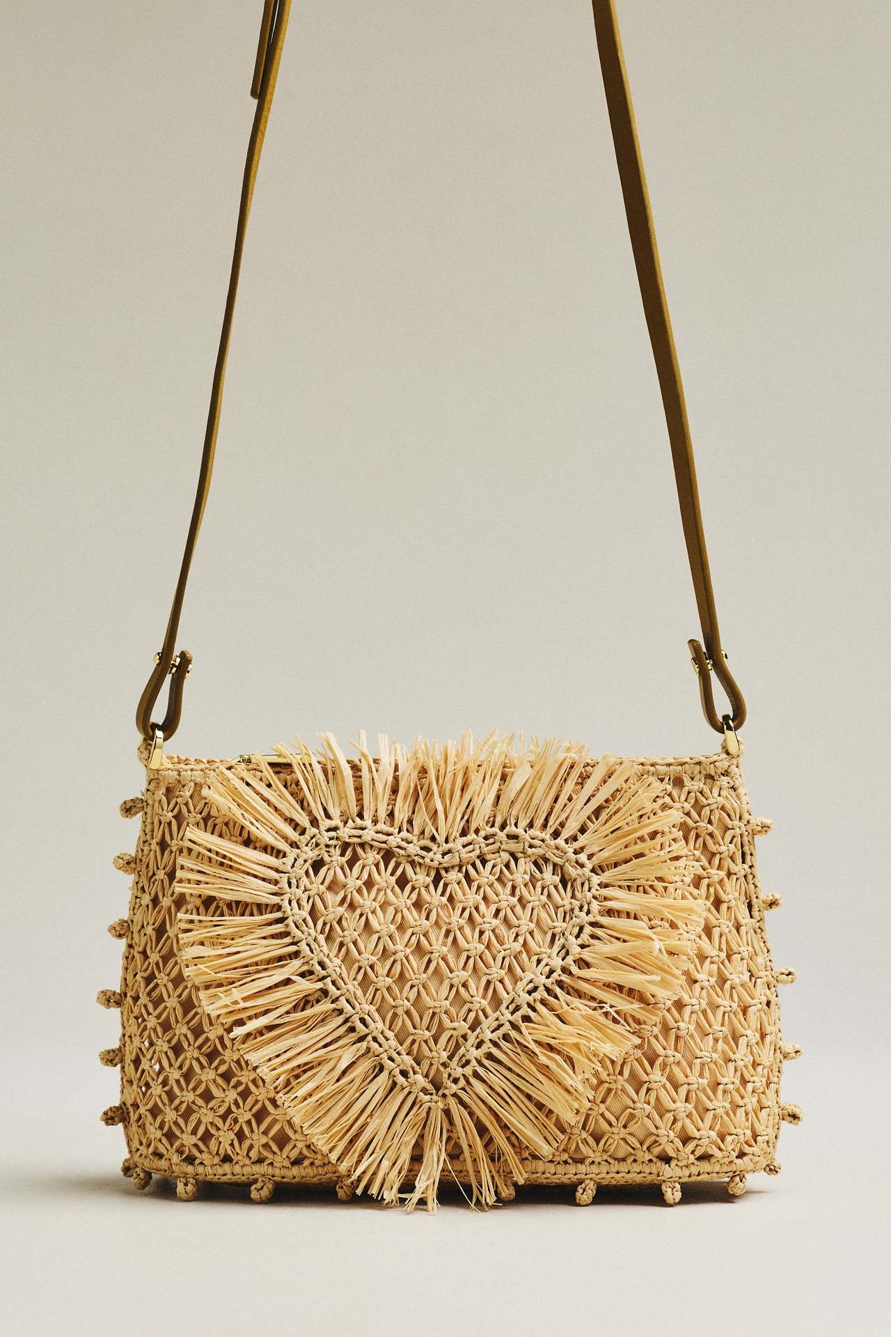 ALÉMAIS Raffia Macramé Clutch