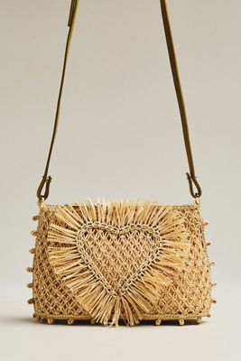ALÉMAIS Raffia Macramé Clutch
