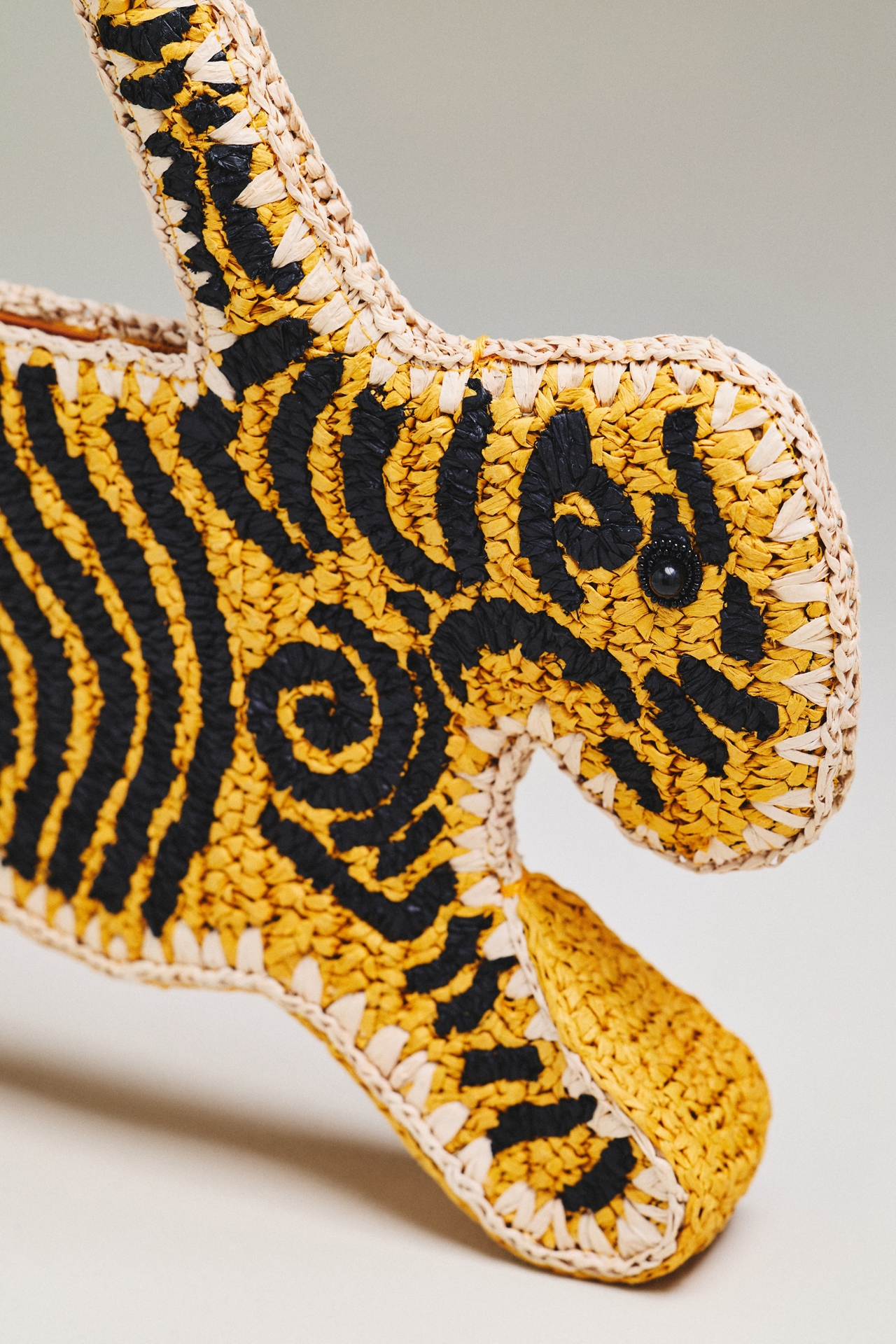 SIMONMILLER Raffia Tiger Bag