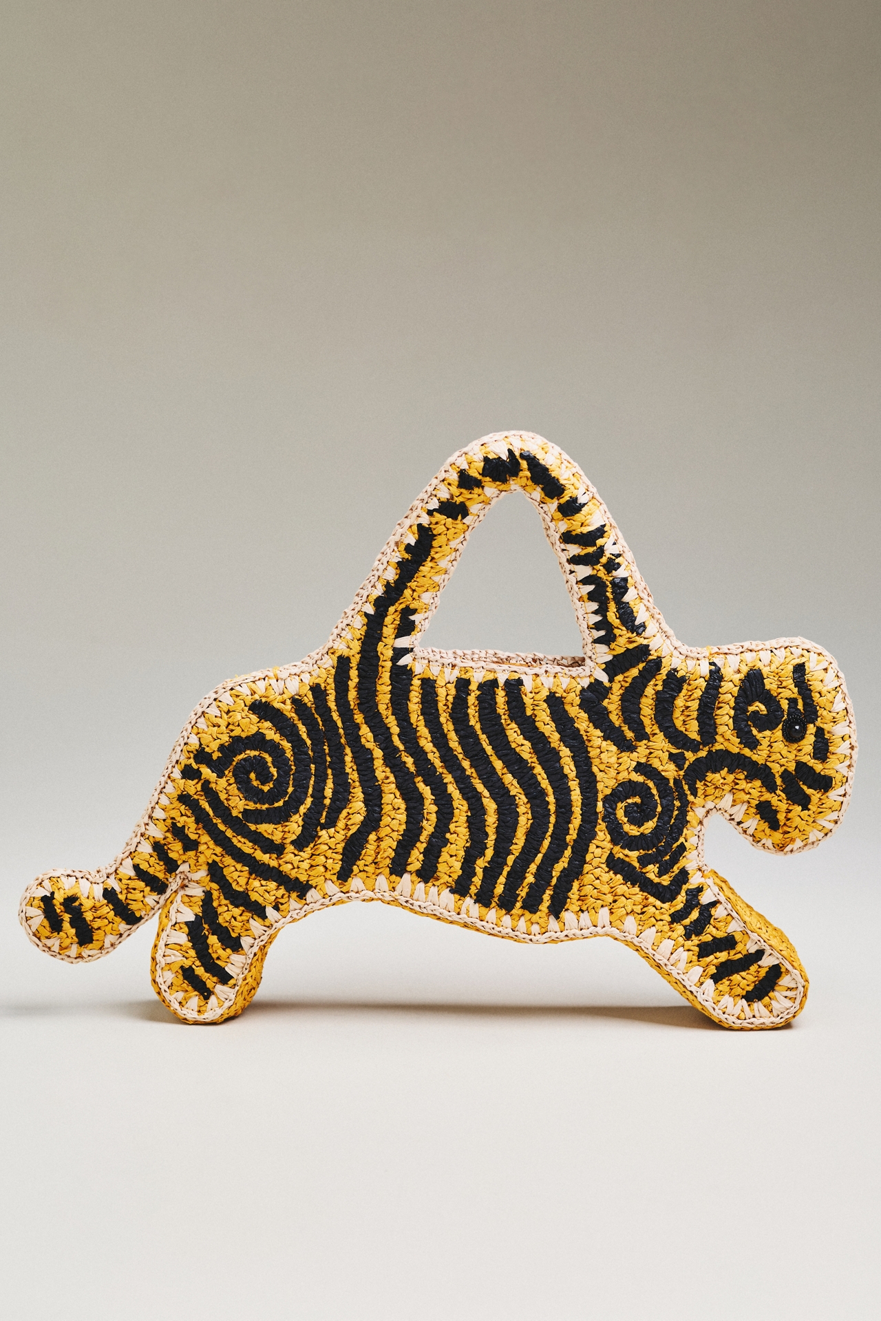 SIMONMILLER Raffia Tiger Bag