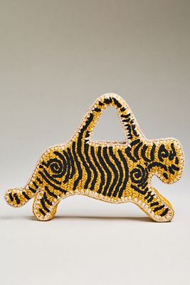 SIMONMILLER Raffia Tiger Bag