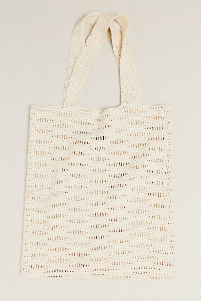 ALÉMAIS Island Cove 100% Cotton Crochet Tote Bag #1
