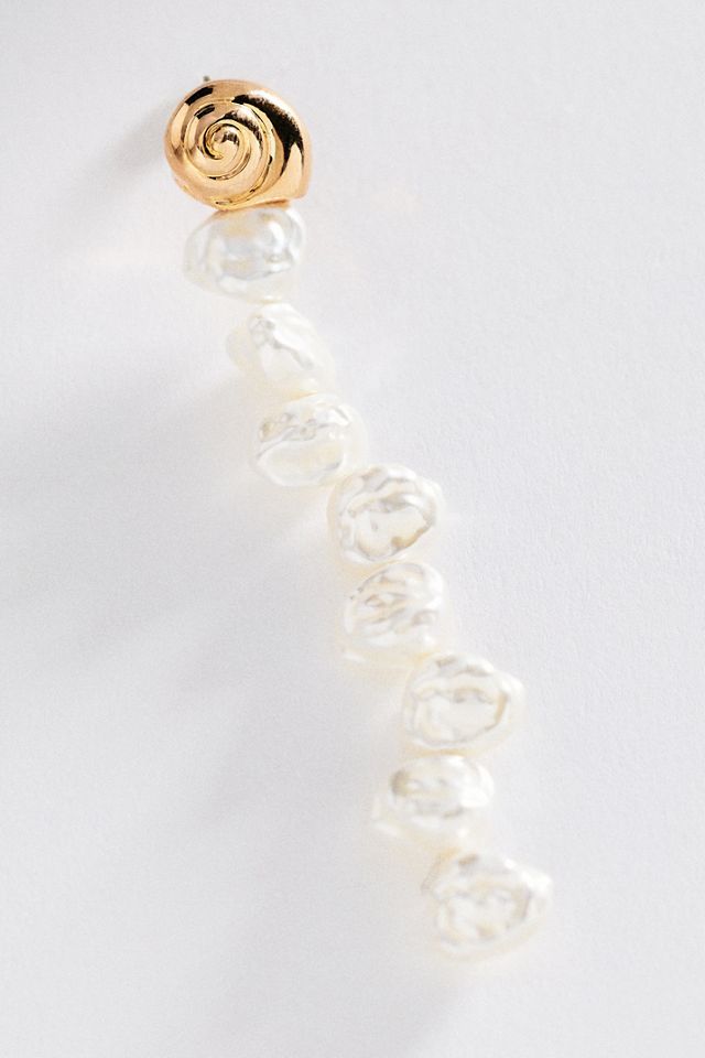 Shell Pearl Drop Earrings #1